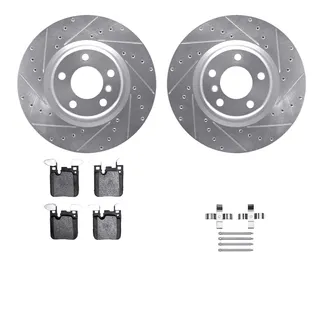R1 Concepts WGYH1-31118 eLINE Rotor - Drilled & Slotted - Silver W/ Semi-Met Pads